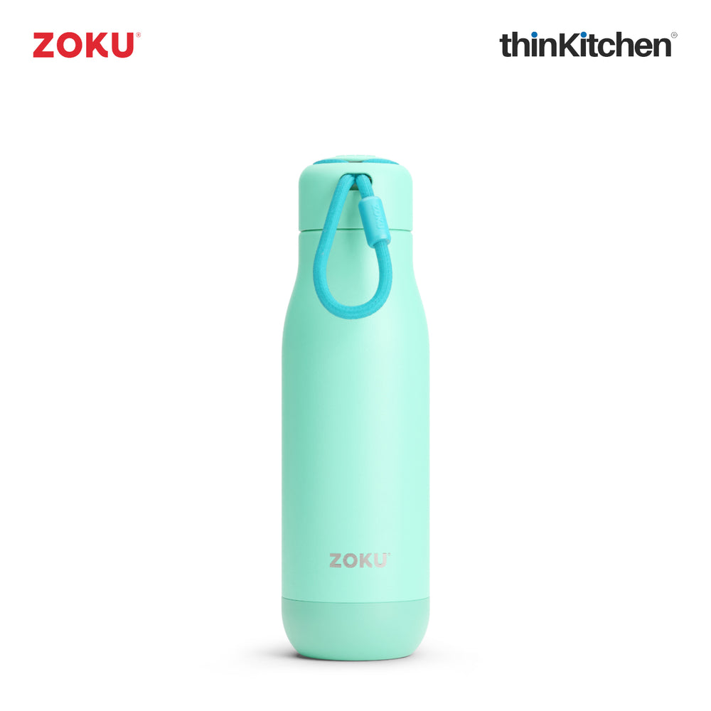 Zoku Premium 500ml Thermo Steel Insulated Water Bottle for Hot & Cold Drinks, Aqua