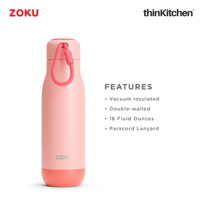 Zoku 18oz Coral Stainless Steel Bottle