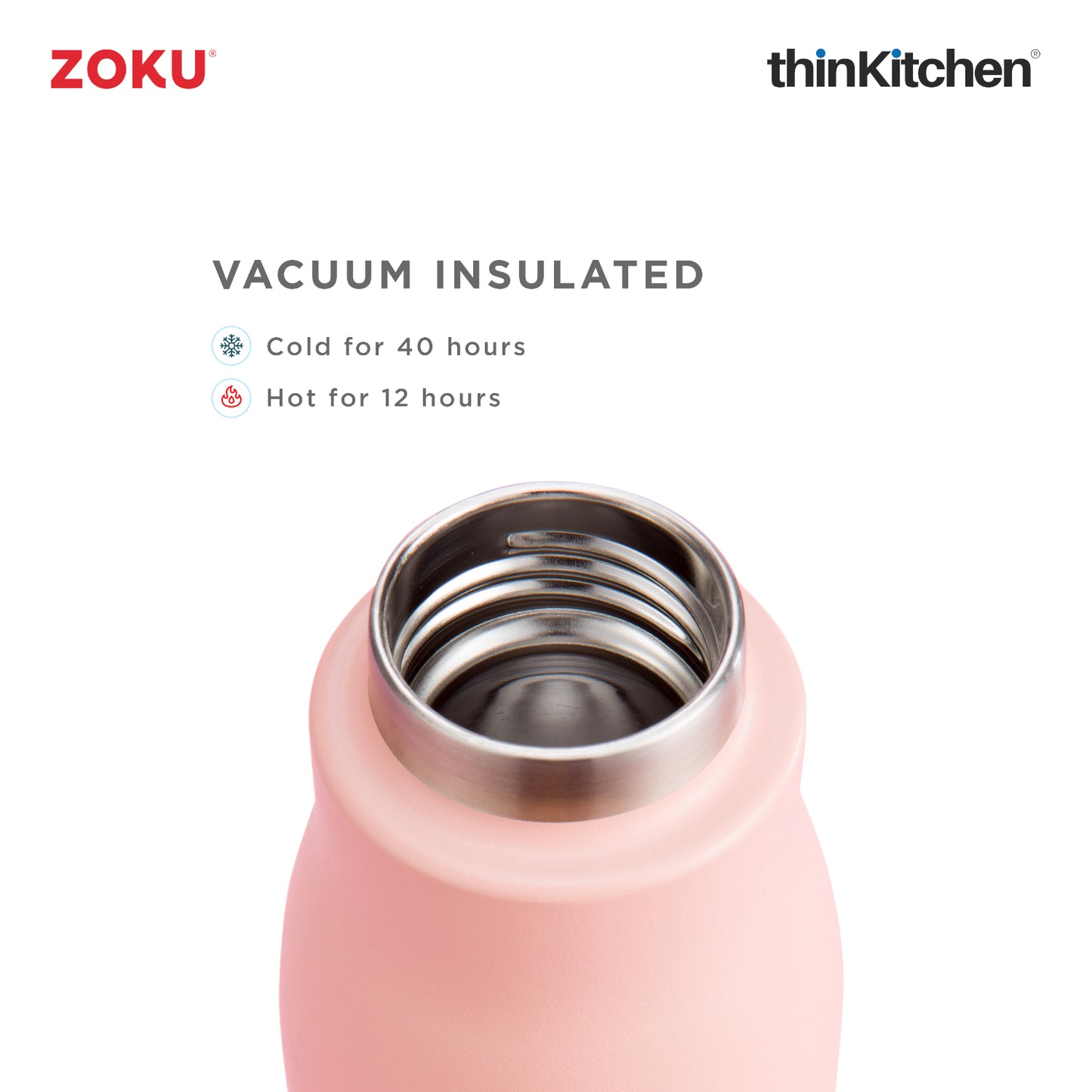 Zoku 18oz Coral Stainless Steel Bottle