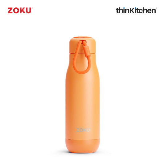 Zoku Thermo Steel Water Bottle Orange, 750ml | For Kids & Adults