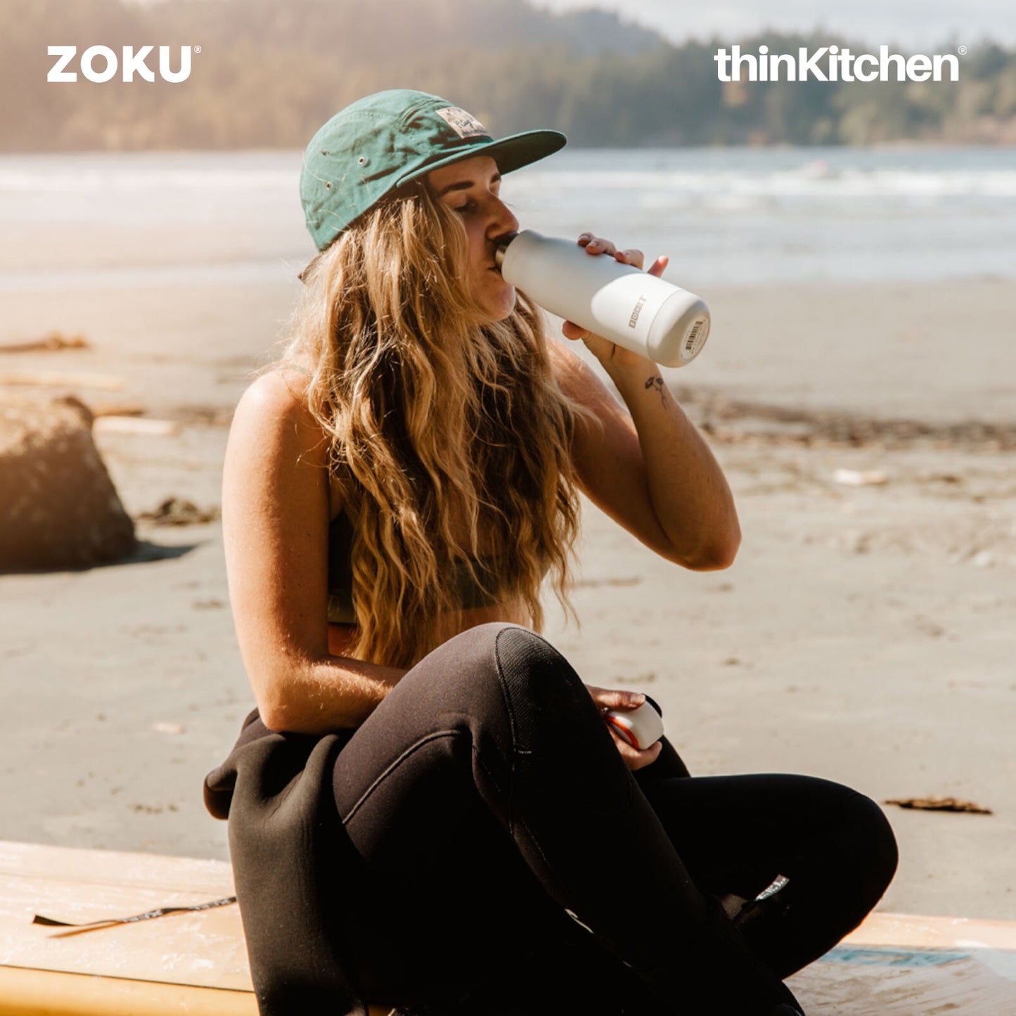 Zoku Stainless Steel Bottle White 500ml