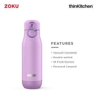 Zoku 18oz Lavender Stainless Steel Bottle