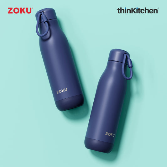 Zoku Navy Stainless Steel Water Bottle - 530ml