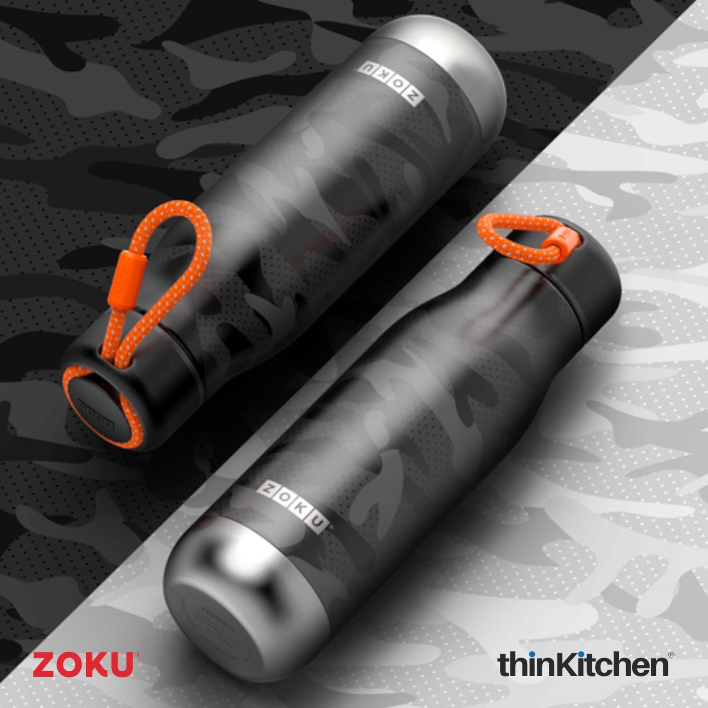 Zoku Black Camo Stainless Steel Bottle