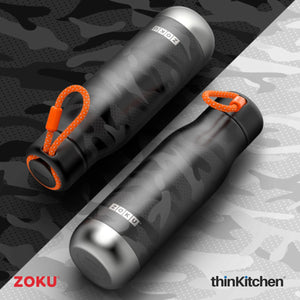 Zoku Black Camo Stainless Steel Bottle, 500ml