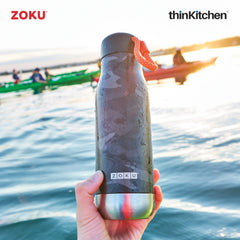 Premium Vacuum Insulated Stainless Steel Leak Proof Water Bottle - 500ml, Black Camo