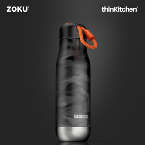 Zoku Black Camo Stainless Steel Bottle, 500ml