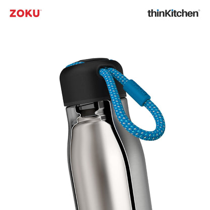 Zoku Silver Vaccum insulated Stainless Steel Bottle, 500ml