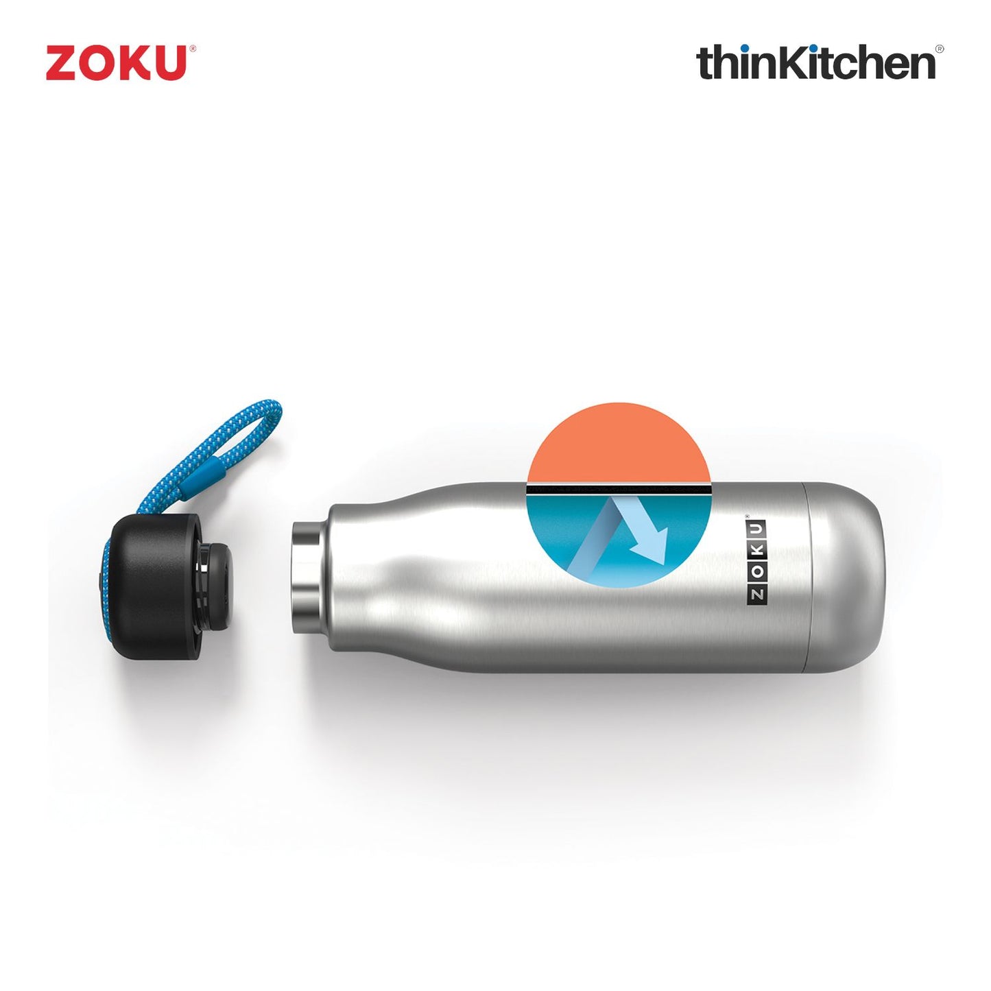 Zoku Silver Vaccum Insulated Stainless Steel Bottle