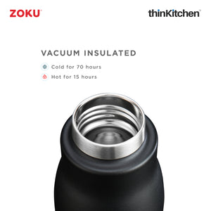 Zoku Stainless Steel Bottle, 750ml - Black