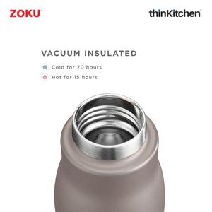 Zoku Stainless Steel Bottle, 750 ml - Ash