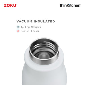 Zoku White Stainless Steel Bottle, 750ml