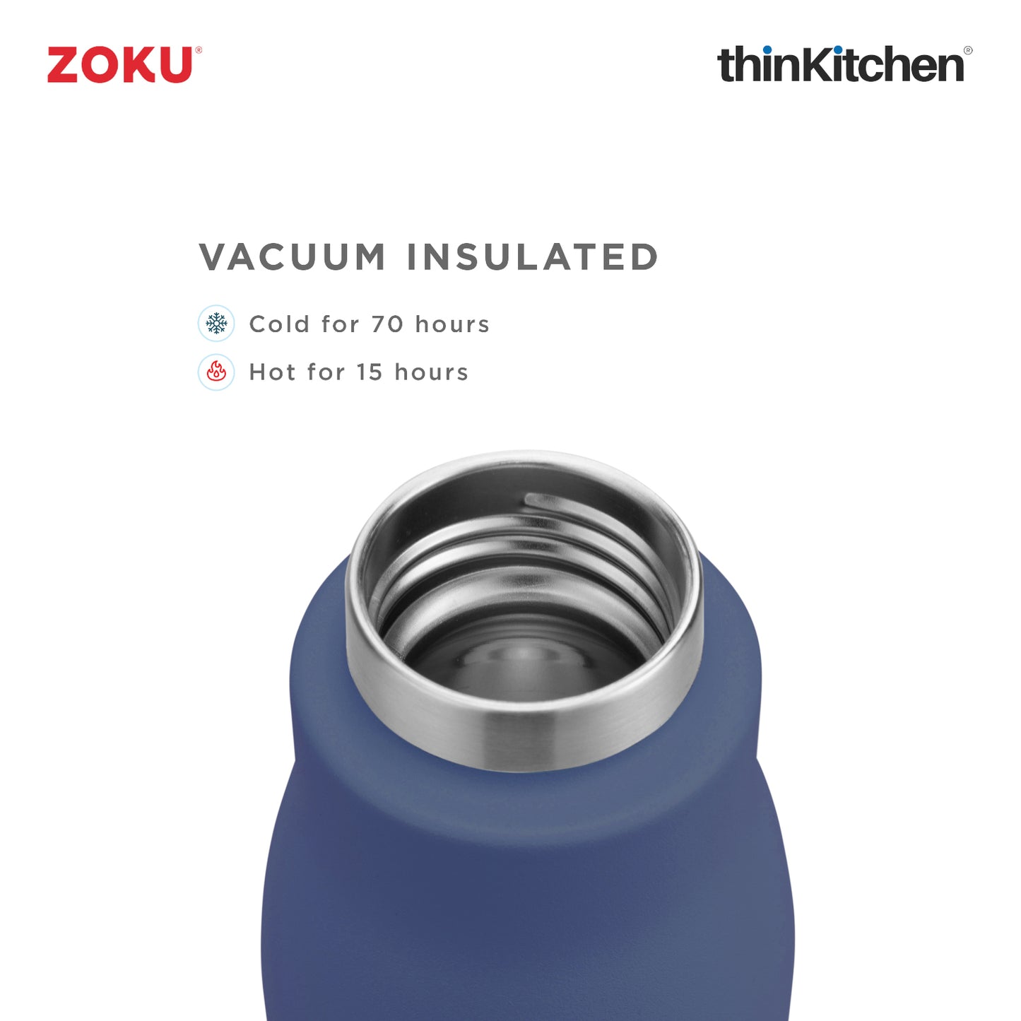 Zoku 25oz Navy Pc Stainless Bottle