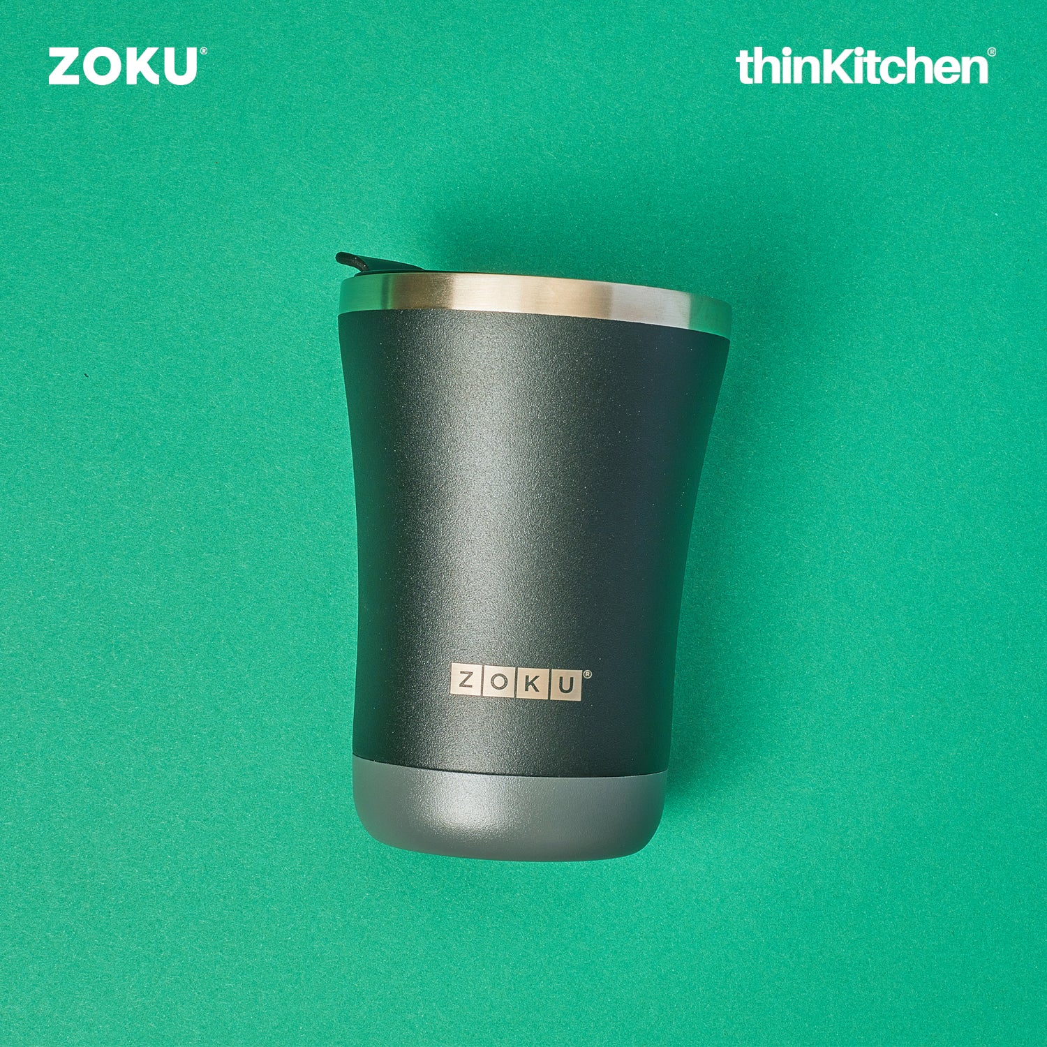 Zoku 12oz 3-in-1 Stainless Steel Tumbler Powder Coated Black