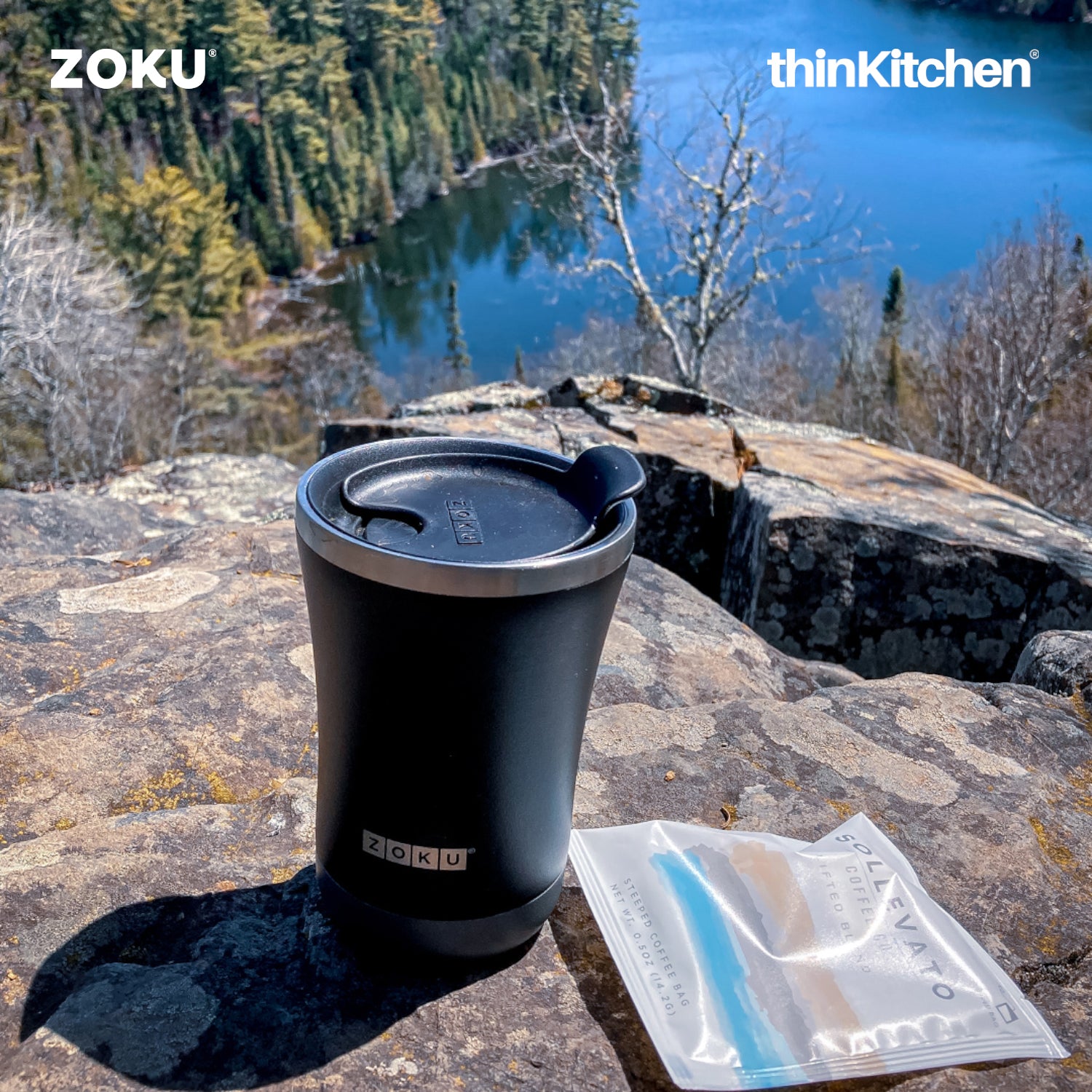 Zoku 12oz 3-in-1 Stainless Steel Tumbler Powder Coated Black