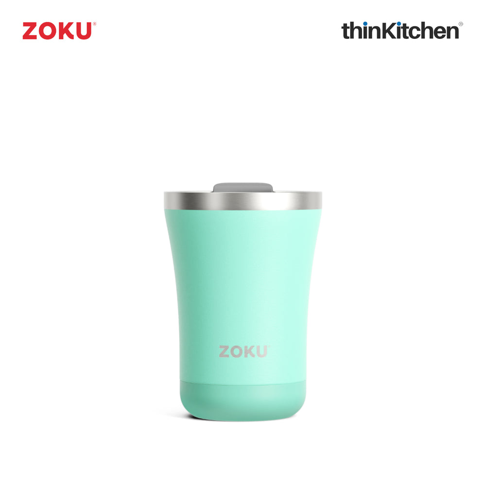 Zoku 3-in-1 Premium 355ml Stainless Steel Tumbler with Straw for Adults & Kids, Aqua