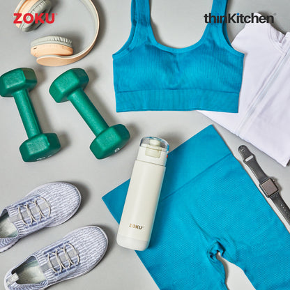 Zoku White 18oz Stainless Flip Top Bottle