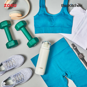 Zoku Stainless Flip Top Bottle, 500ml - White