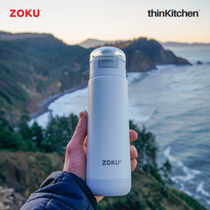 Zoku Stainless Flip Top Bottle, 500ml - White
