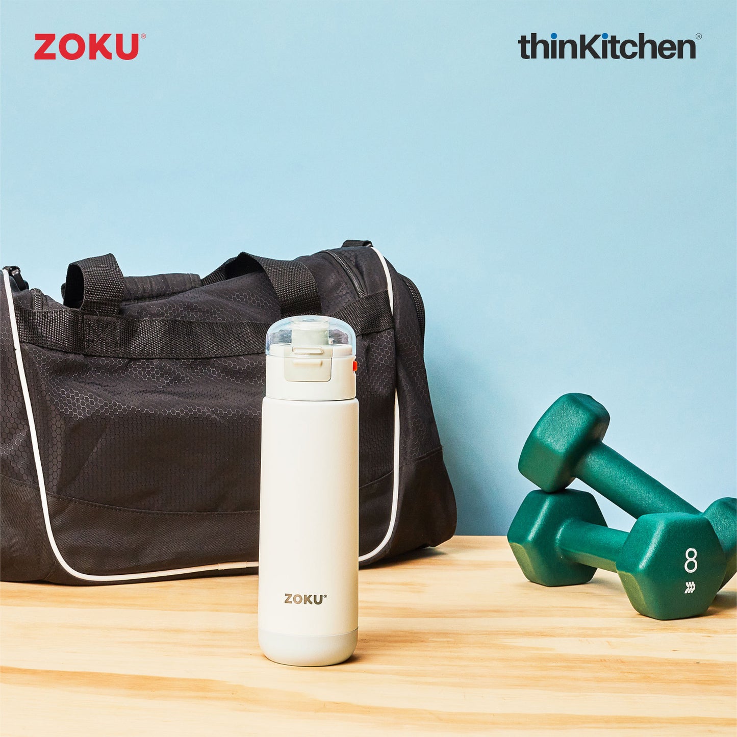 Zoku White 18oz Stainless Flip Top Bottle