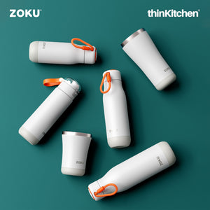 Zoku Stainless Flip Top Bottle, 500ml - White