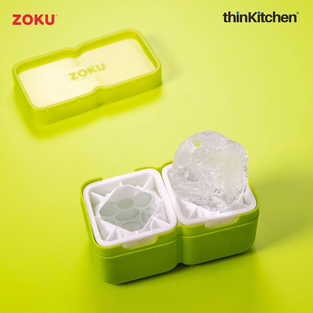 Zoku Premium 2 Pcs Large Silicone Ice Cube Molds for Whiskey, Cocktails and Party Drinks, DECO