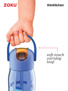 Zoku Kids Flip Straw Bottle, Blue, 415ml