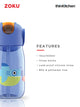 Zoku Kids Flip Straw Bottle, Blue, 415ml