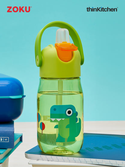 Zoku Kids Flip Straw Bottle Green