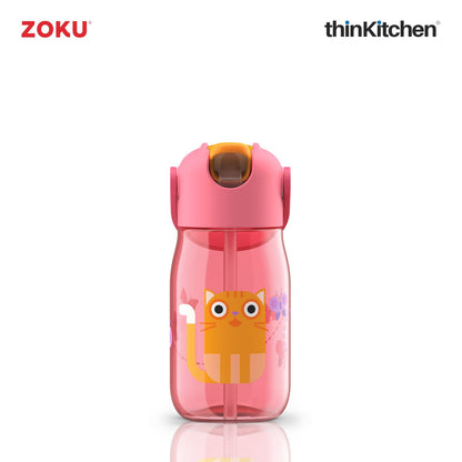 Zoku Kids Flip Straw Bottle Pink