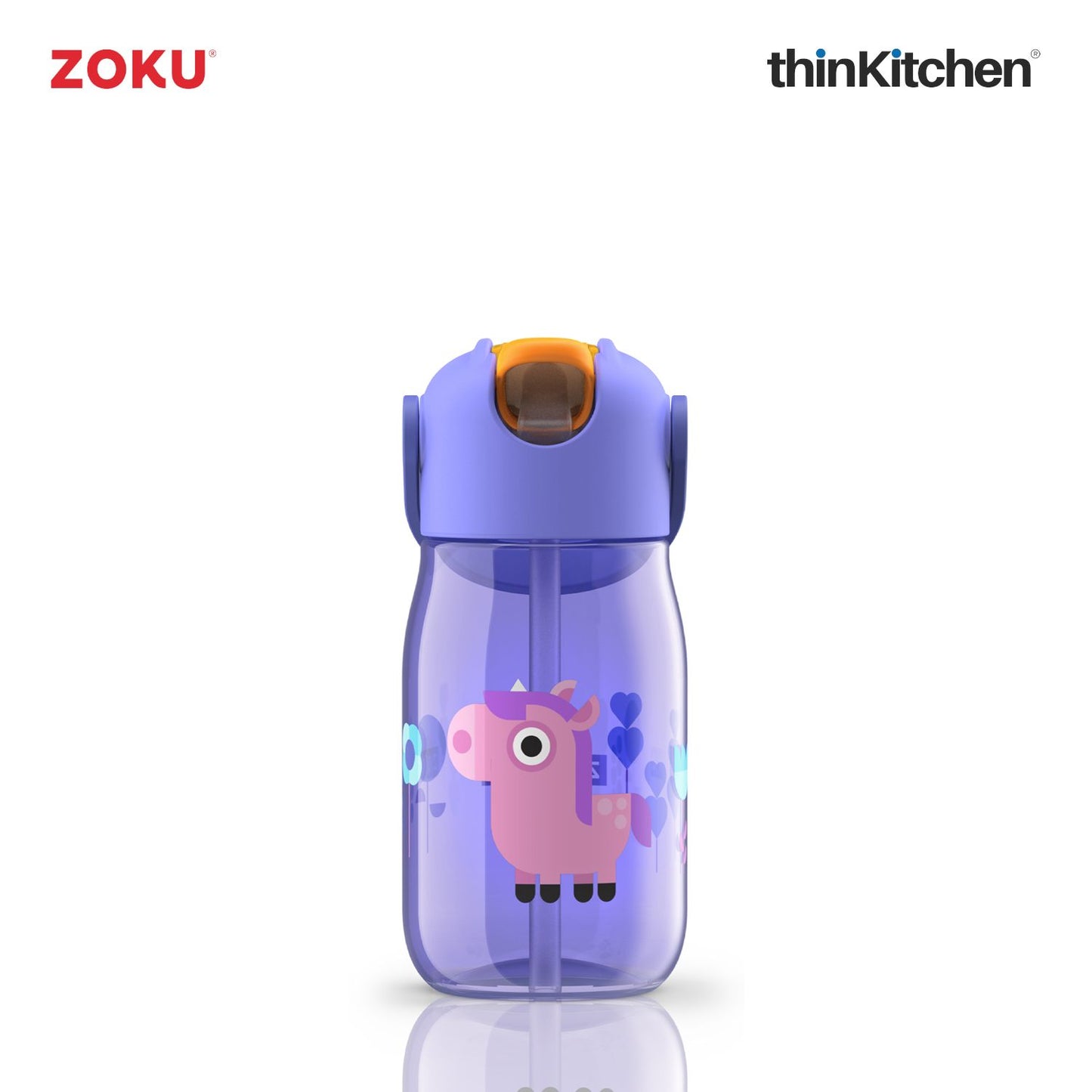 Zoku Kids Flip Straw Bottle Purple
