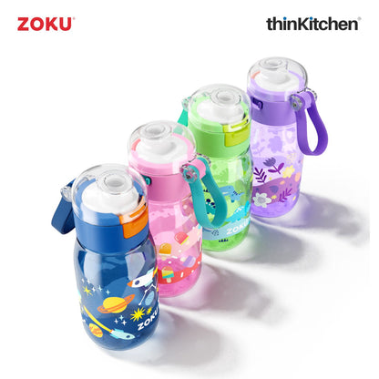 Zoku Flip Gulp Kids Bottle, Blue, 475ml