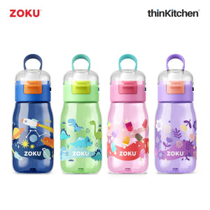 Zoku Flip Gulp Kids Bottle, Blue, 475ml