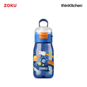 Zoku Flip Gulp Kids Bottle, Blue, 475ml