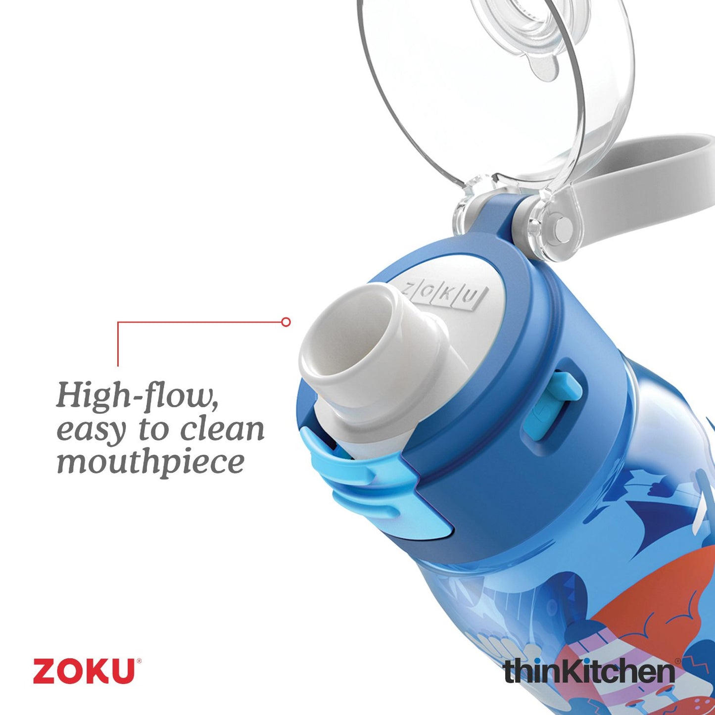 Zoku Flip Gulp Kids Bottle Blue