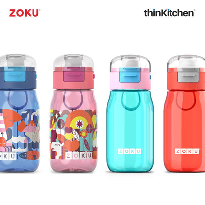 Zoku Flip Gulp Kids Bottle, Pink, 475ml