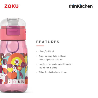 Zoku Flip Gulp Kids Bottle Pink