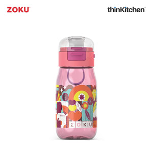 Zoku Flip Gulp Kids Bottle, Pink, 475ml