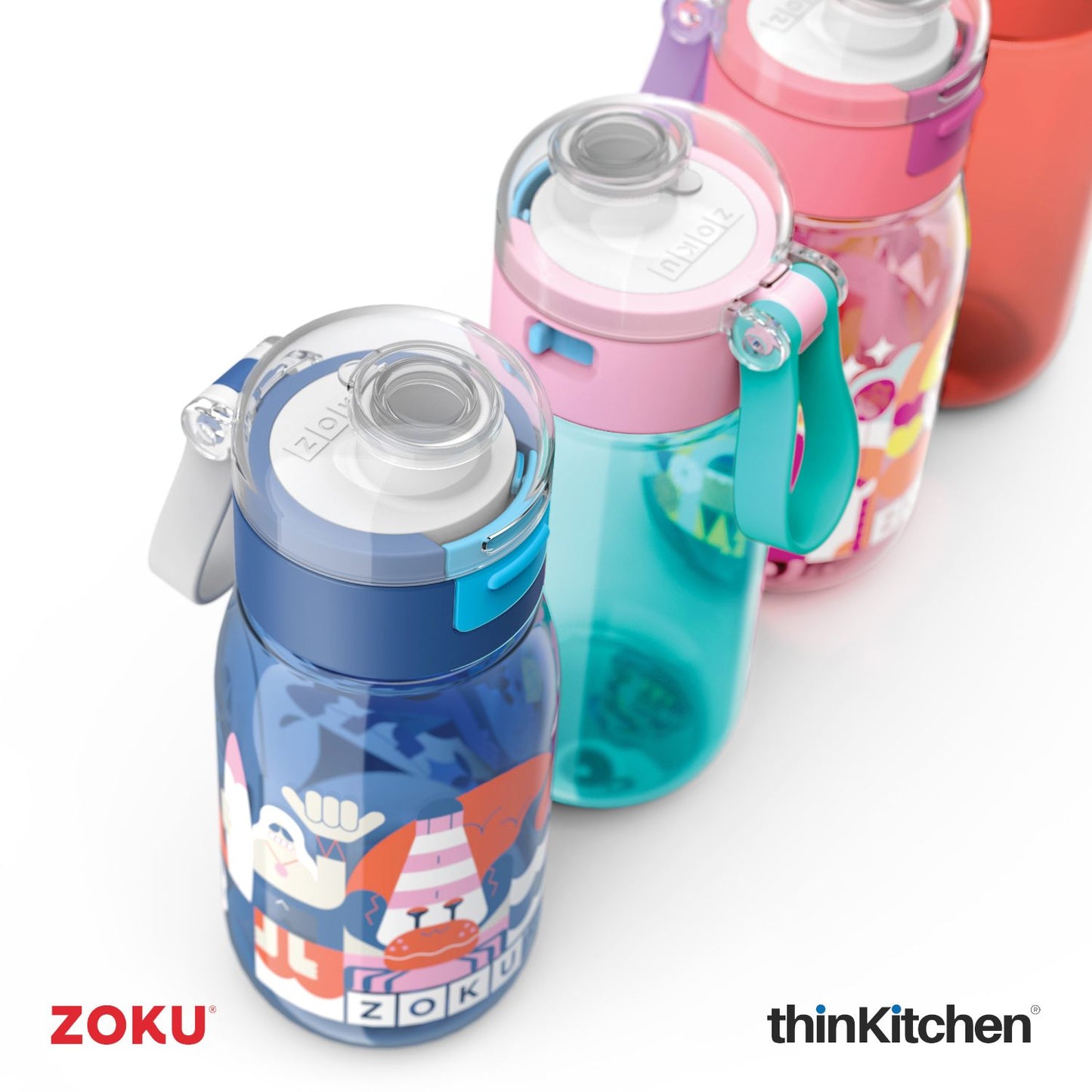 Zoku Flip Gulp Kids Bottle Teal