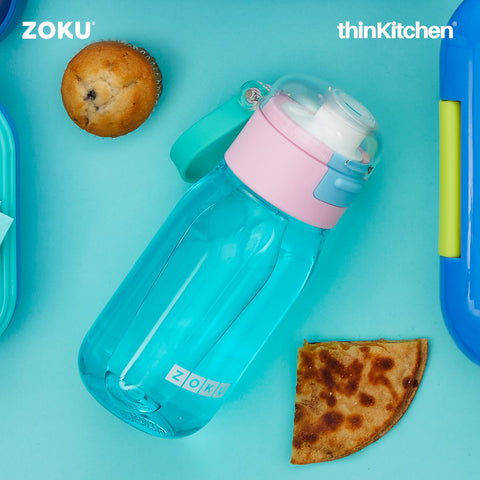 Zoku Flip Gulp Kids Bottle Teal