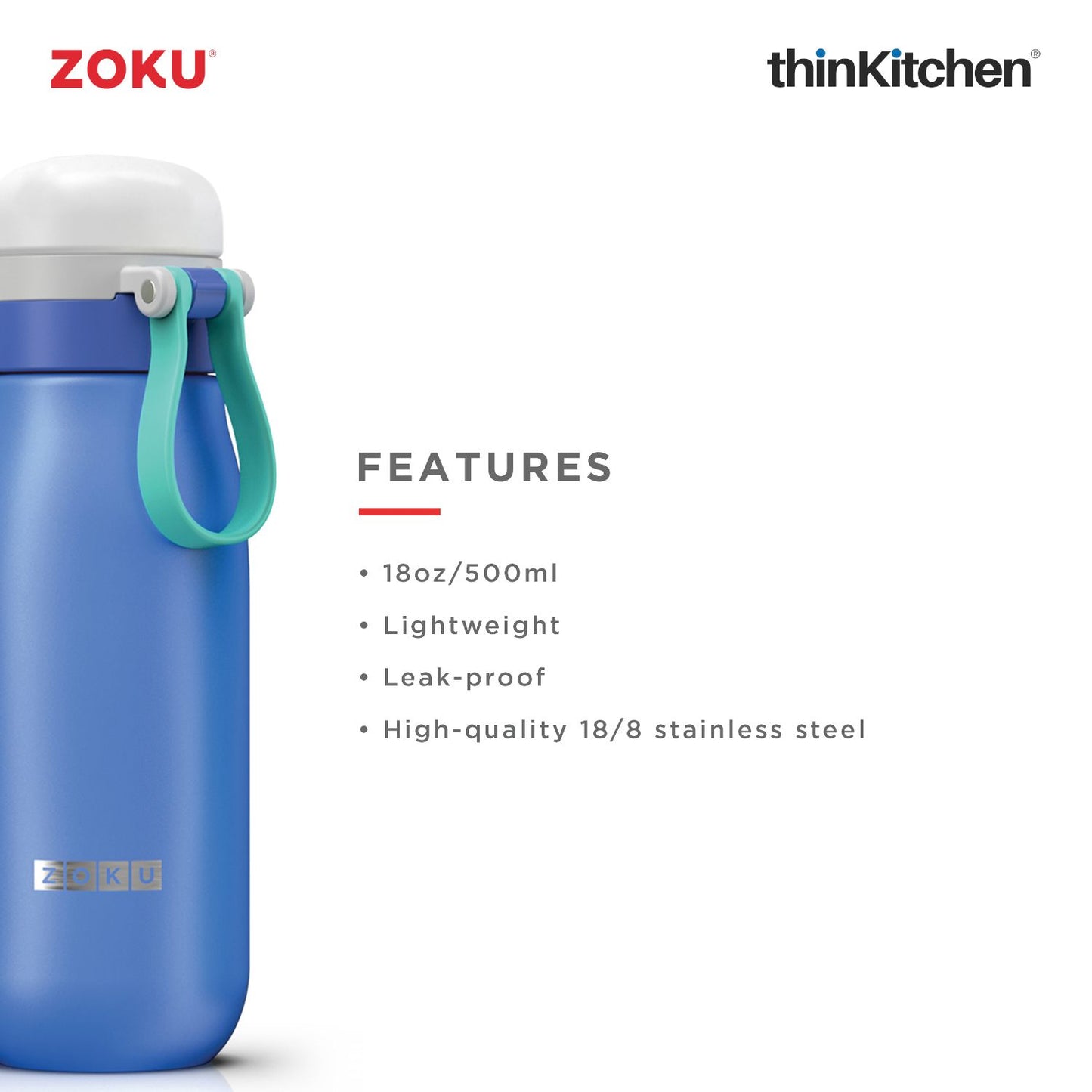 Zoku Ultralight Stainless Steel Bottle Blue