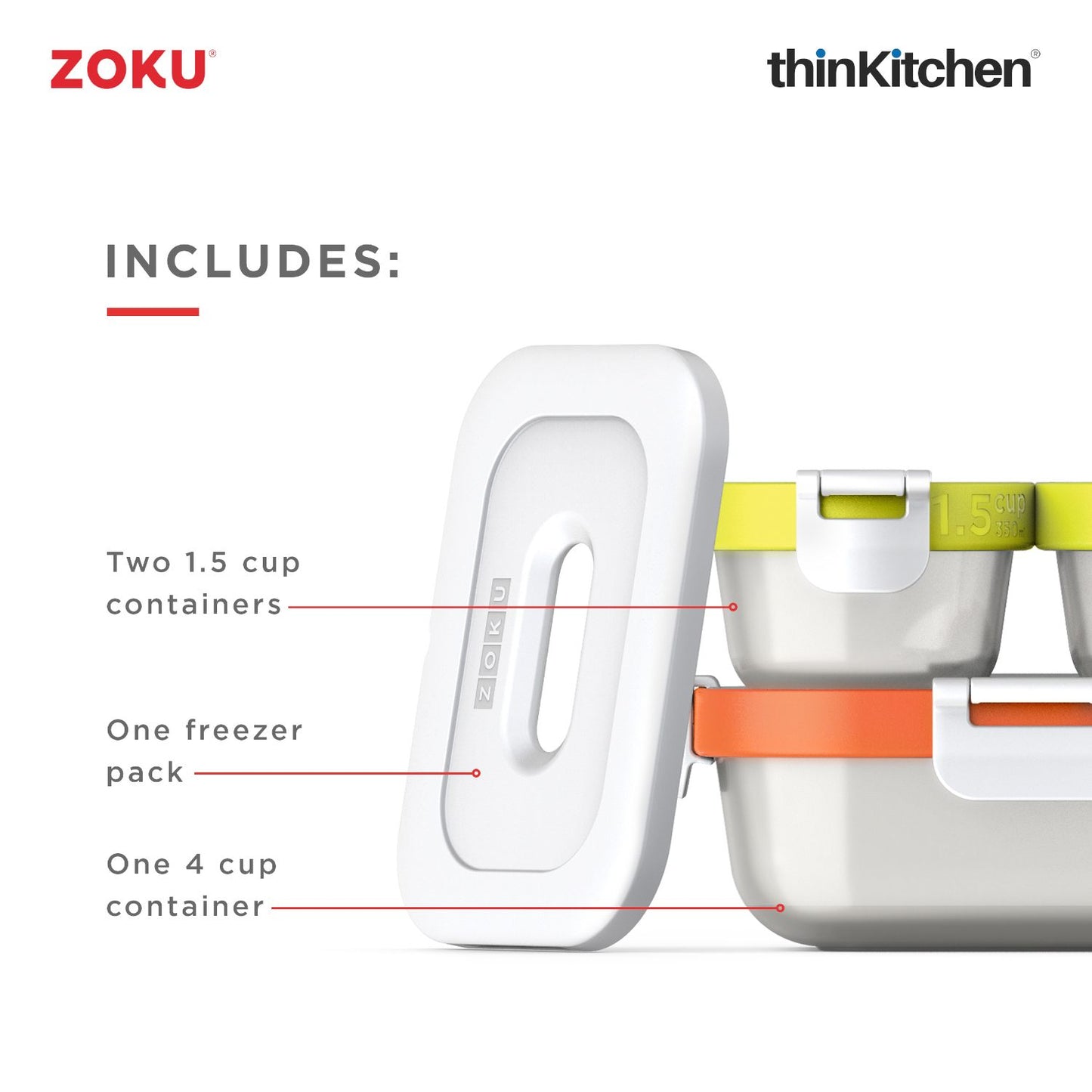 Zoku 7 Pc Neat Stack Food Containers