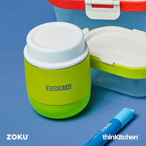 Zoku Stainless Steel Food Jar, Lime Green, 296ml