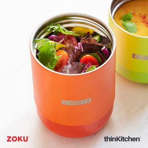 Zoku Stainless Steel Food Jar, Orange, 296ml