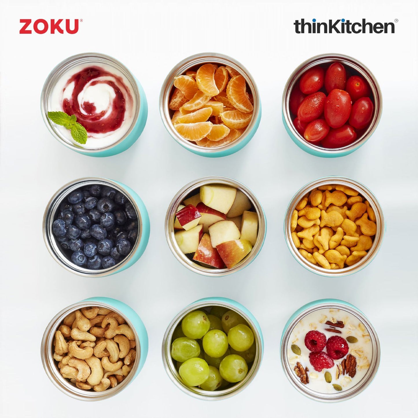 Zoku Stainless Steel Food Jar Teal