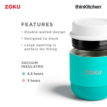 Zoku Stainless Steel Food Jar Teal