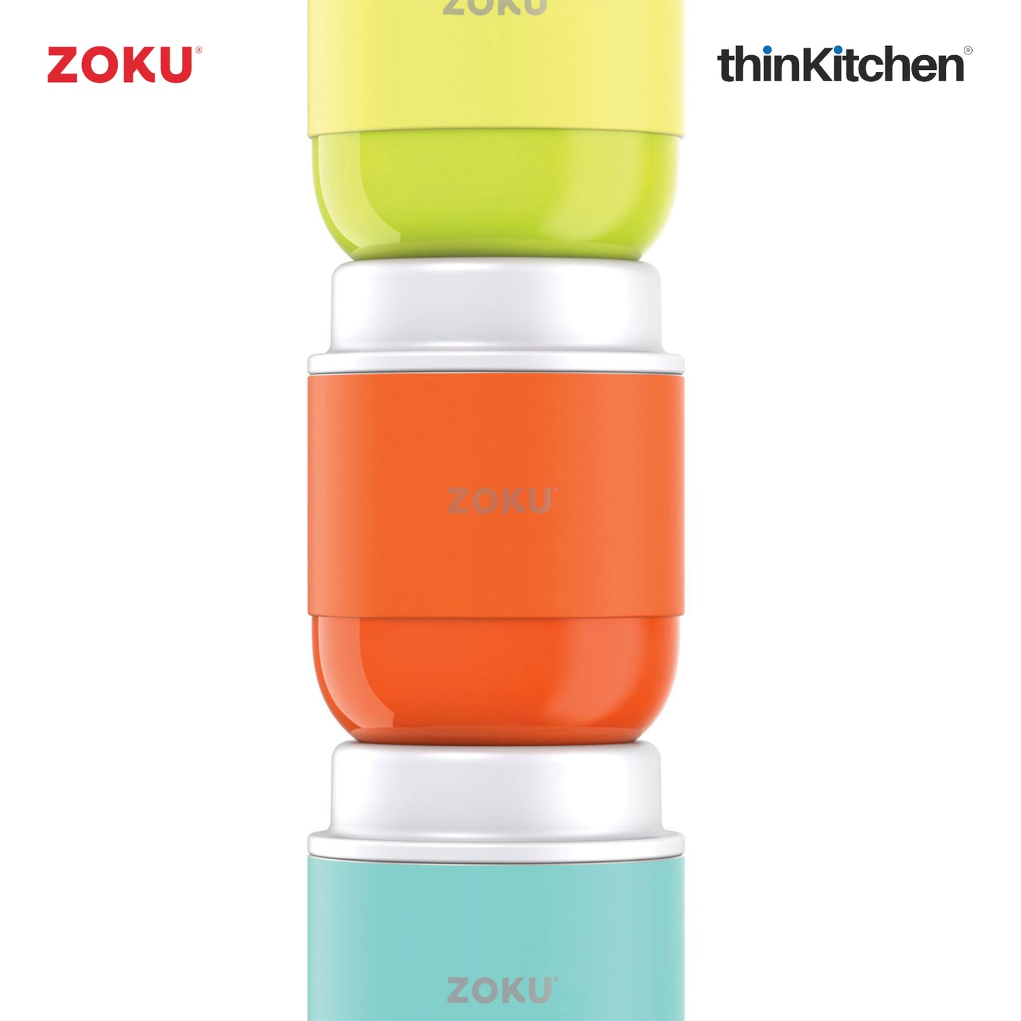 Zoku Stainless Steel Food Jar, Orange, 475ml
