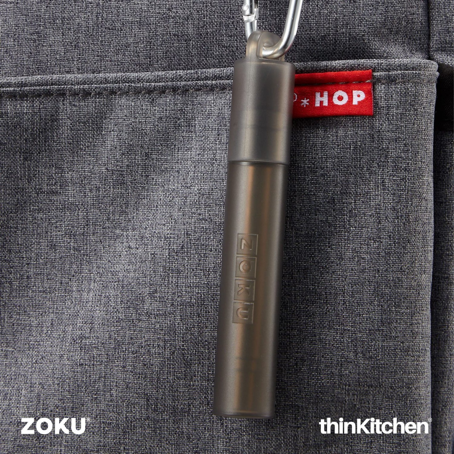 Zoku Grey Two Tone Pocket Straw