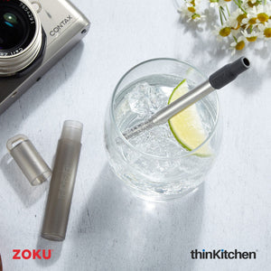 Zoku Grey Two Tone Pocket Straw