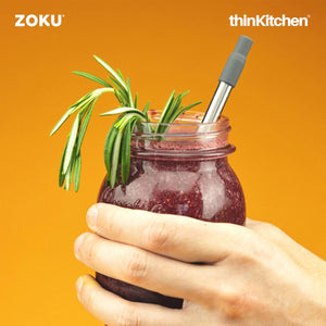 Zoku Grey Two Tone Pocket Straw